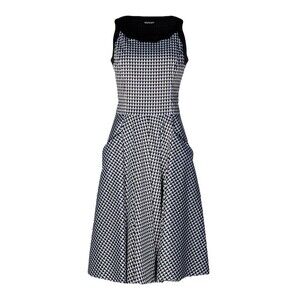 WHO*S WHO Black/White Houndstooth Fit & Flare Party/Cocktail Midi Dress Sz 10/46